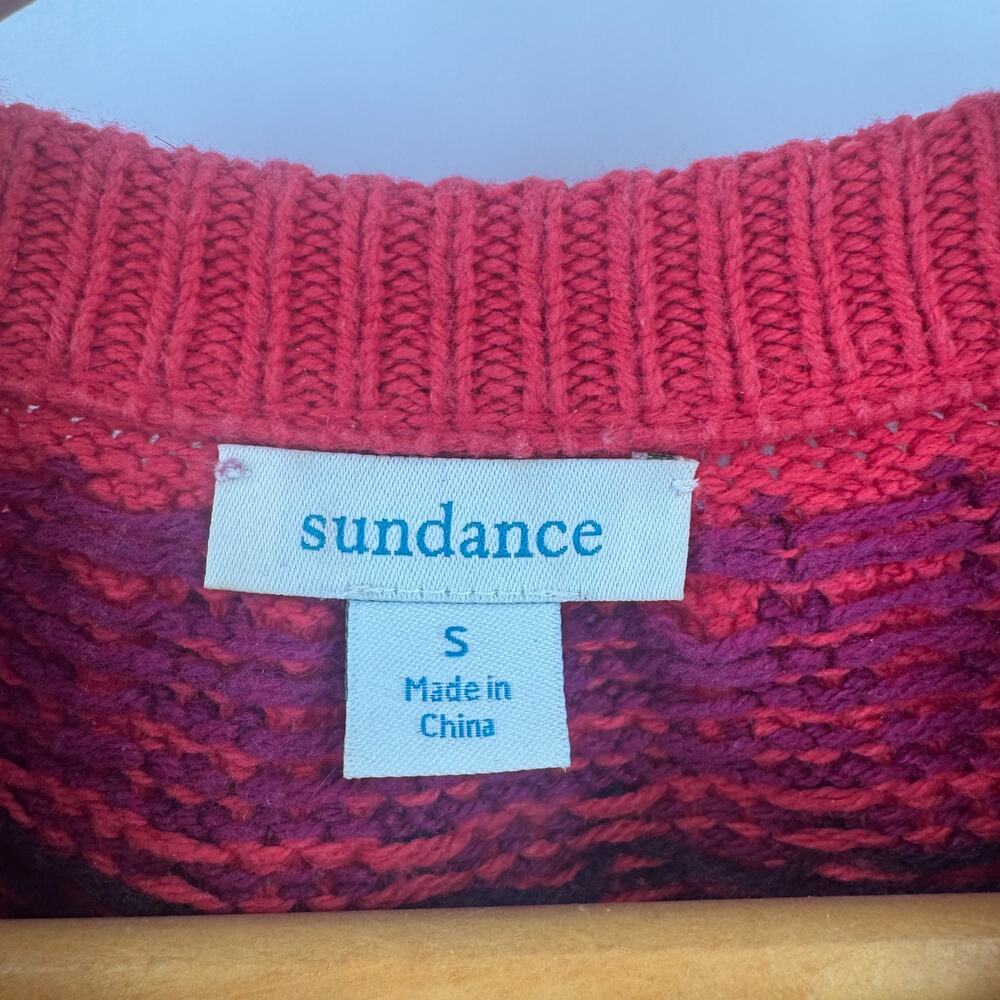 Sundance Red Fair Isle‎ Knit Sweater Women’s Size S Nordic Boho Winter Pullover - Picture 3 of 5